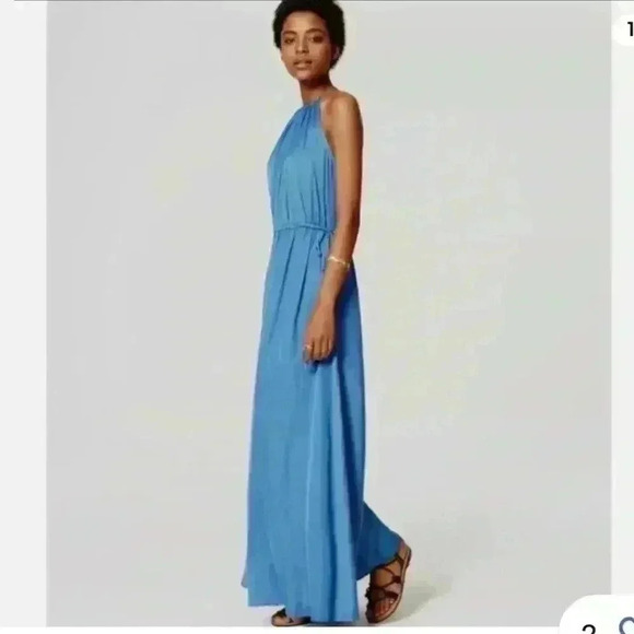 LOFT Maxi Dress blue Beach Bohemian size S - Picture 3 of 11